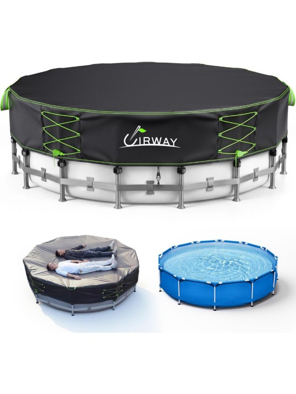 Heavy Duty 14ft Round Winter Pool Cover | Windproof, UV Protection, Tear